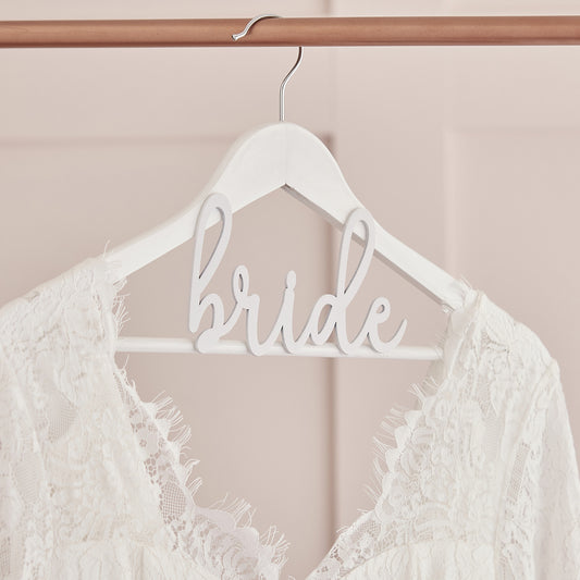 Ξύλινη λευκή Κρεμάστρα "Bride"