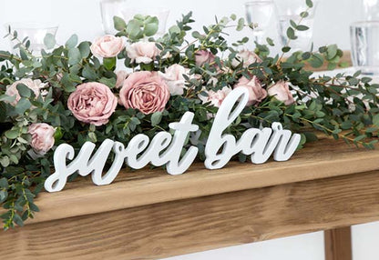 Ξύλινο διακοσμητικό τραπεζιού λευκό "Sweet Bar"
