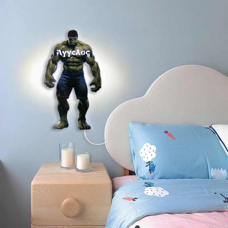 Ξύλινο Φωτιστικό - Hulk