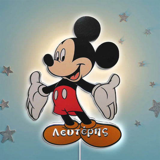 Ξύλινο Φωτιστικό - Mickey Mouse