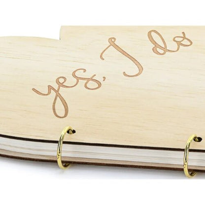 Ξύλινο βιβλίο ευχών - Καρδιά Yes I do