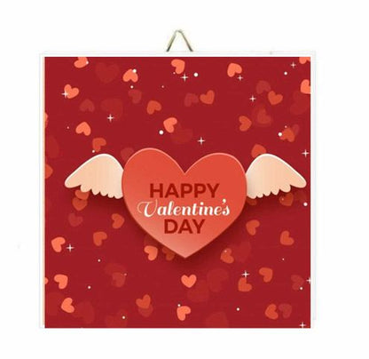 Ξύλινο Καδράκι "Happy Valentine's Day"