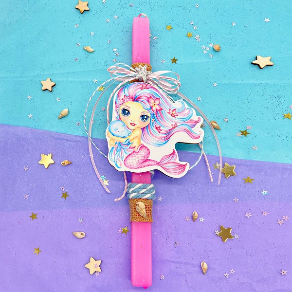 Λαμπάδα Γοργόνα Ροζ