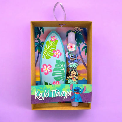 Λαμπάδα Lilo & Stitch με Ξύλινο Κάδρο