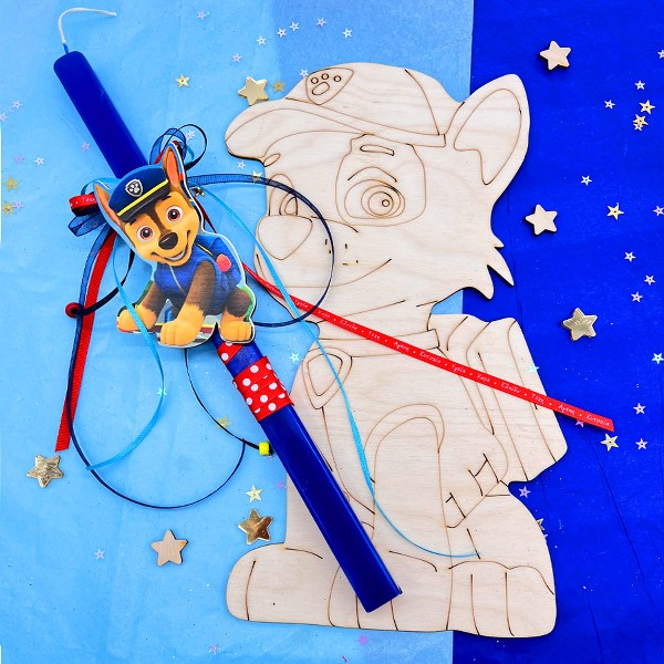 Λαμπάδα Paw Patrol - Ξύλινο Κάδρο Chase