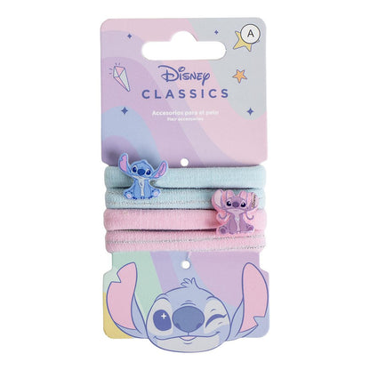 Λαστιχάκια μαλλιών Stitch & Angel (4 τεμ)