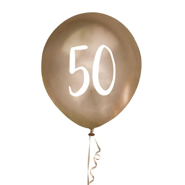 Λάτεξ Μπαλόνια χρυσά 50th Birthday (5 τεμ)