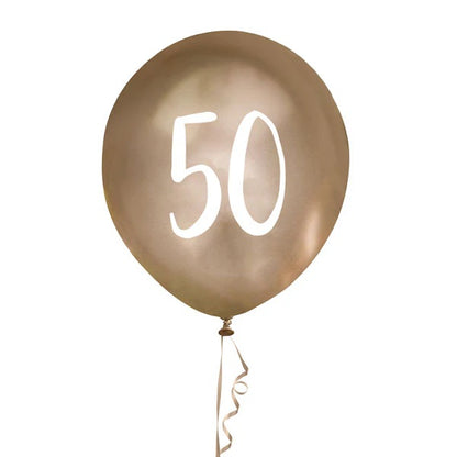 Λάτεξ Μπαλόνια χρυσά 50th Birthday (5 τεμ)