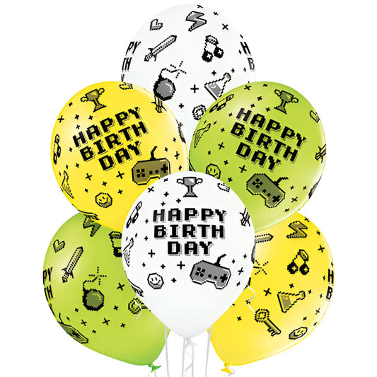 Λάτεξ μπαλόνια Gamer Birthday (6 τεμ)