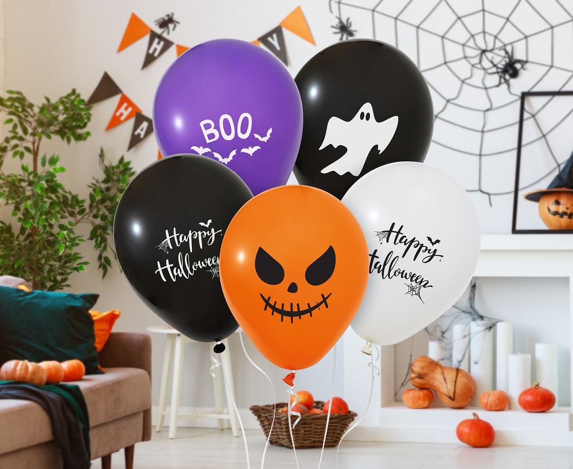 Λάτεξ μπαλόνια Happy Halloween BOO (5 τεμ)