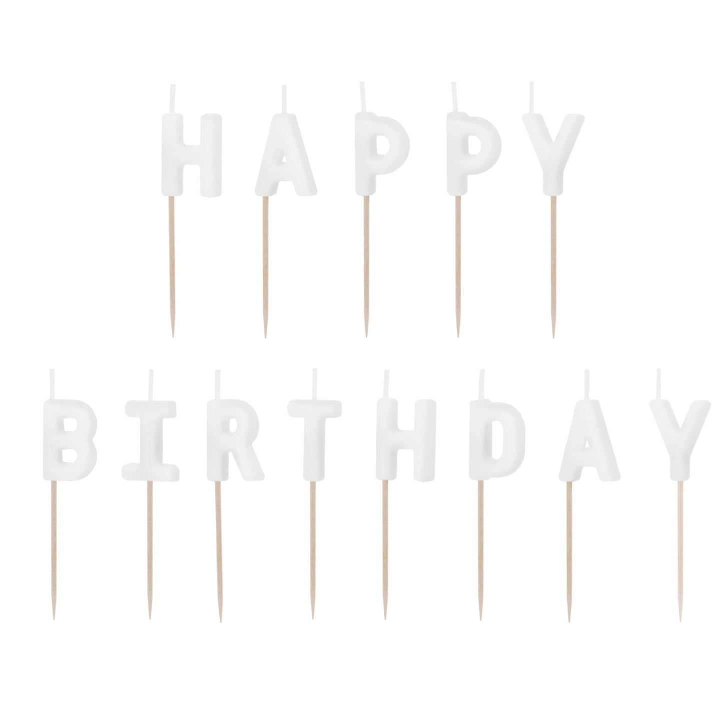 Λευκά Κεράκια Happy Birthday