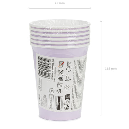 Λιλά Χάρτινα Ποτήρια (6 τεμ)