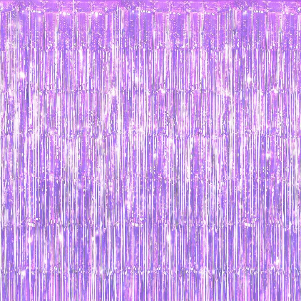 Λιλά Μεταλλική Κουρτίνα Πάρτυ 200x100cm
