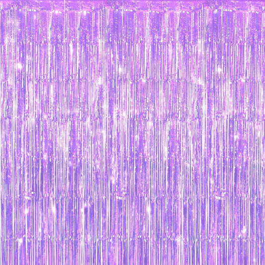 Λιλά Μεταλλική Κουρτίνα Πάρτυ 200x100cm