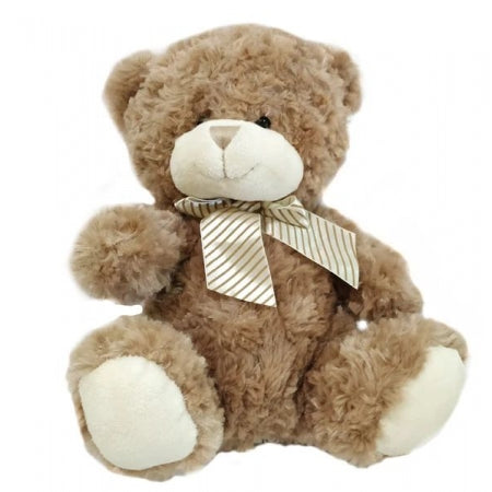 Λούτρινο Καφέ Αρκουδάκι με φιόγκο