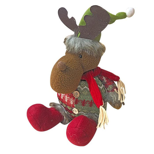 Λούτρινος Τάρανδος με κασκόλ που κάθεται