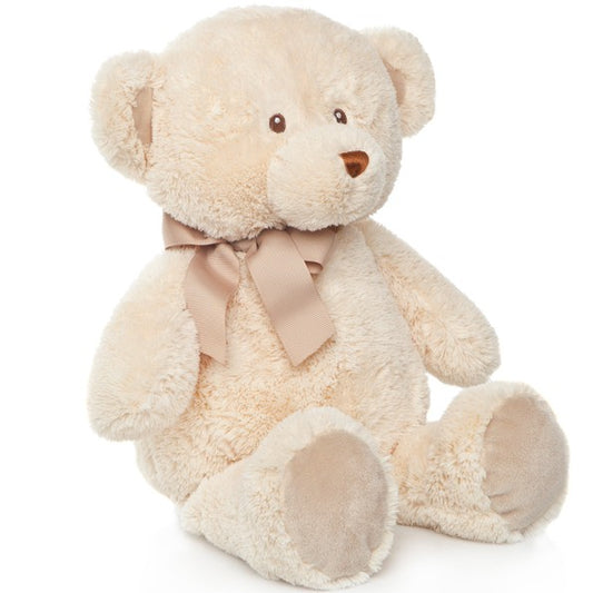 Λούτρινο κρεμ Αρκουδάκι με φιόγκο