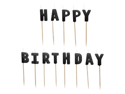Μαύρα Κεράκια Happy Birthday(13 τεμ)