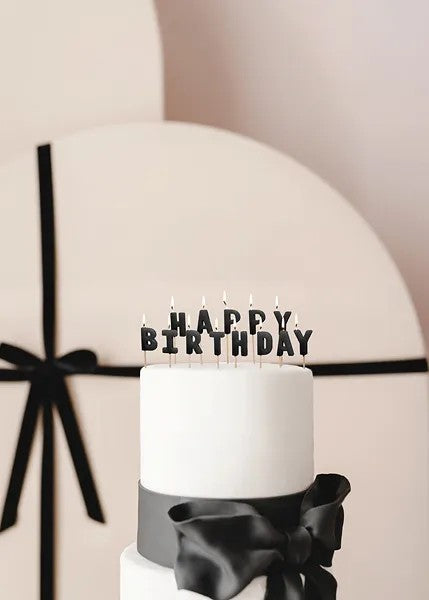 Μαύρα Κεράκια Happy Birthday(13 τεμ)