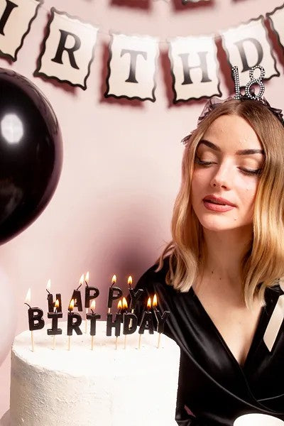Μαύρα Κεράκια Happy Birthday(13 τεμ)