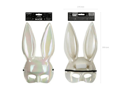 Μάσκα Κουνελάκι Playboy - Λευκή Ιριδίζον