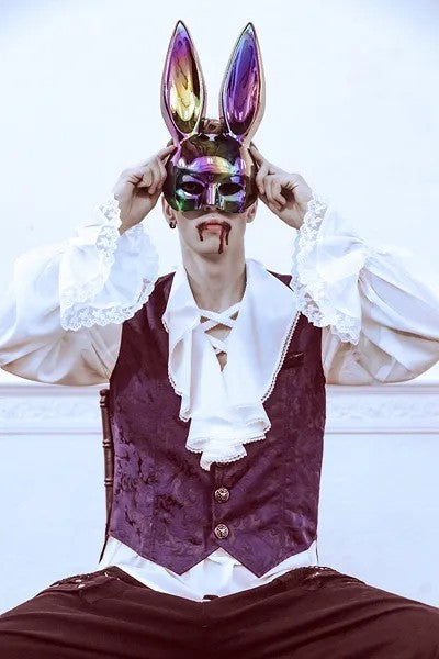 Μάσκα Κουνελάκι Playboy - Μαύρη Ιριδίζον