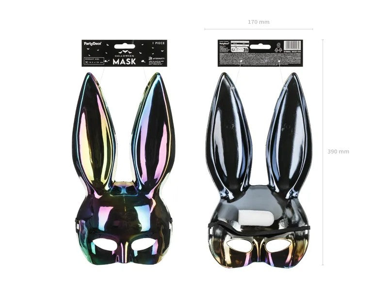 Μάσκα Κουνελάκι Playboy - Μαύρη Ιριδίζον