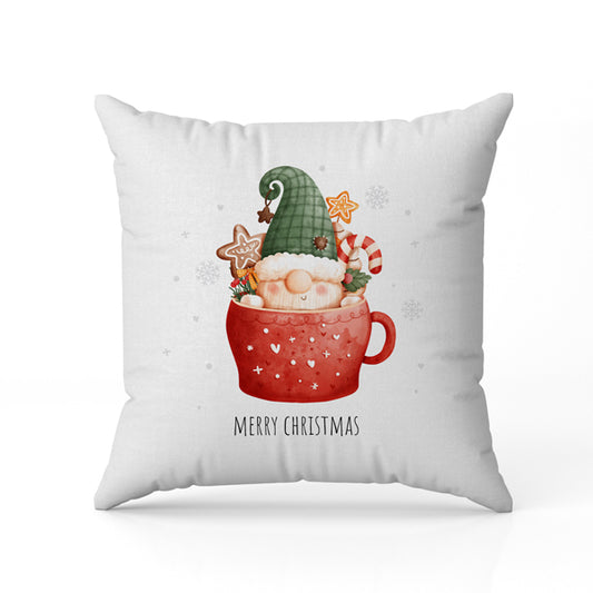 Μαξιλάρι Χριστουγεννιάτικο – Χριστουγεννιάτικος Νάνος με Κούπα