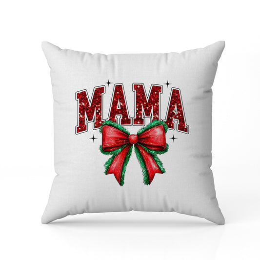 Μαξιλάρι Χριστουγεννιάτικο – Mama με Κόκκινο Φιόγκο
