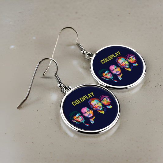 Μεταλλικά Σκουλαρίκια στρογγυλά - Coldplay