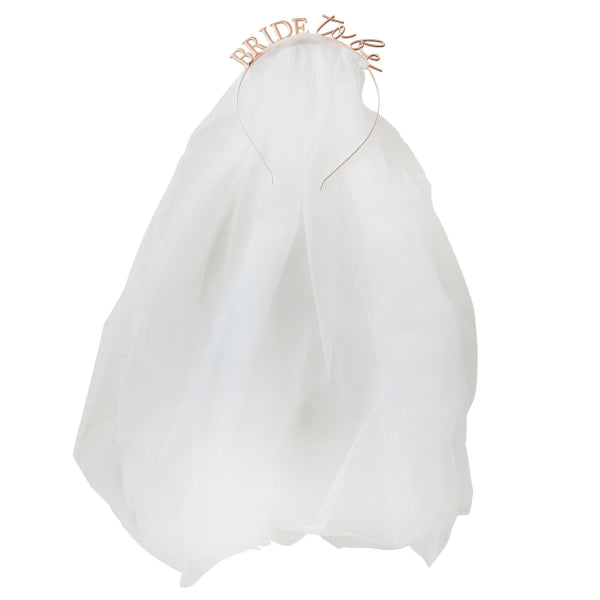 Μεταλλική Στέκα "Bride to Be" με πέπλο