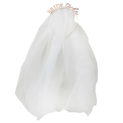 Μεταλλική Στέκα "Bride to Be" με πέπλο