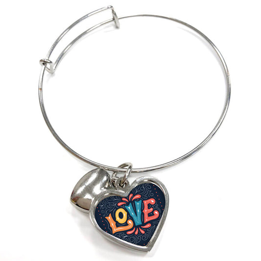 Μεταλλικό Βραχιόλι καρδιά - LOVE