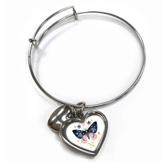Μεταλλικό Βραχιόλι καρδιά - Πεταλούδα Μονόγραμμα