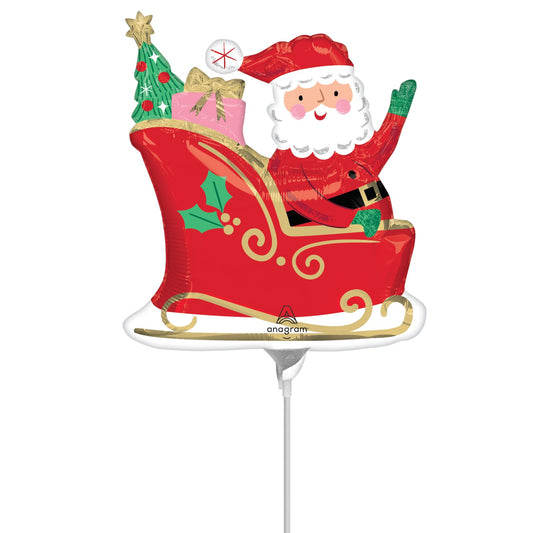 Mini Shape Μπαλόνι Άγιος Βασίλης με έλκυθρο