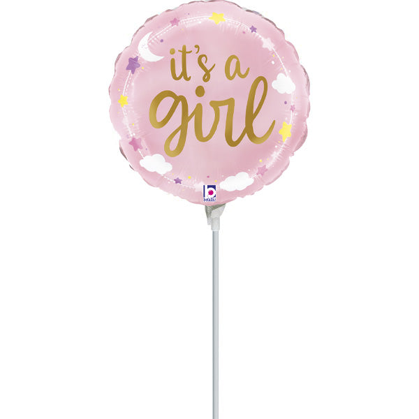 Mini Shape μπαλόνι It's A Girl Stars & Clouds