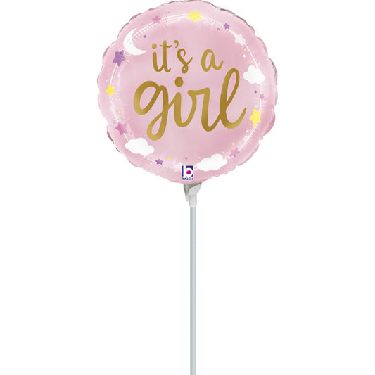 Mini Shape μπαλόνι It's A Girl Stars & Clouds