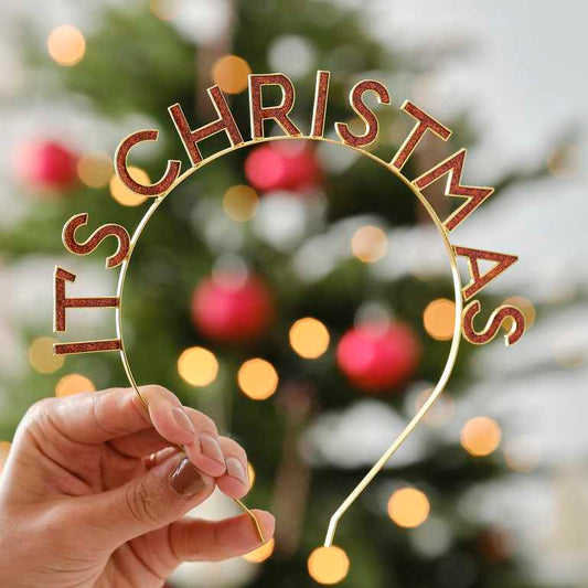 Στέκα  It's Christmas  σε κόκκινο με χρυσό