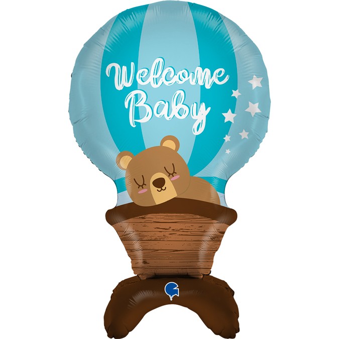 Μπαλόνι Αερόστατο & Αρκουδάκι Welcome Baby Boy - The Standups
