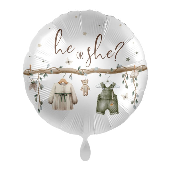 Μπαλόνι Αποκάλυψης Φύλλου "He or She" 18"