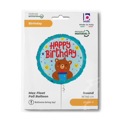 Μπαλόνι Αρκουδάκι 'Happy Birthday' 18"