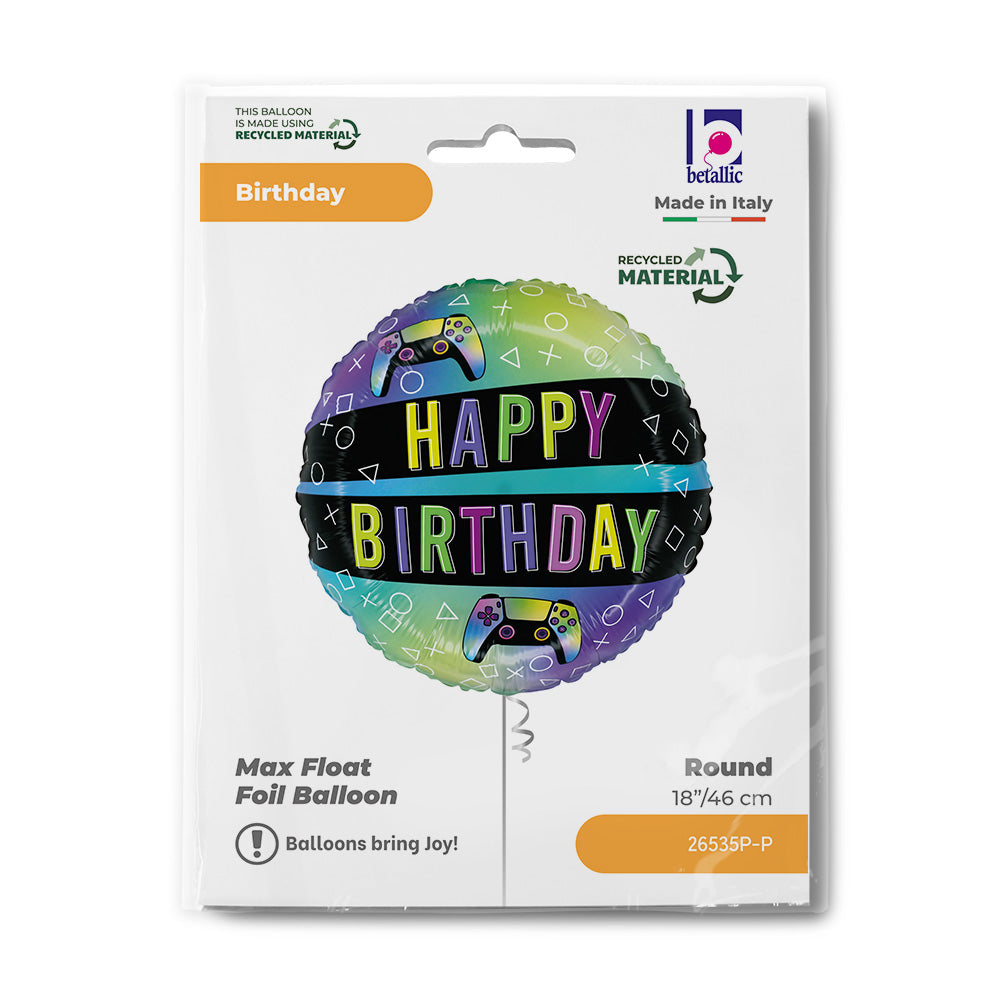 Μπαλόνι Gaming Happy Birhtday 18"