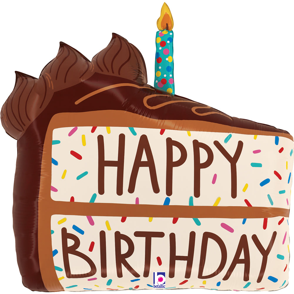 Μπαλόνι κομμάτι Τούρτας 'Happy Birthday' 28"