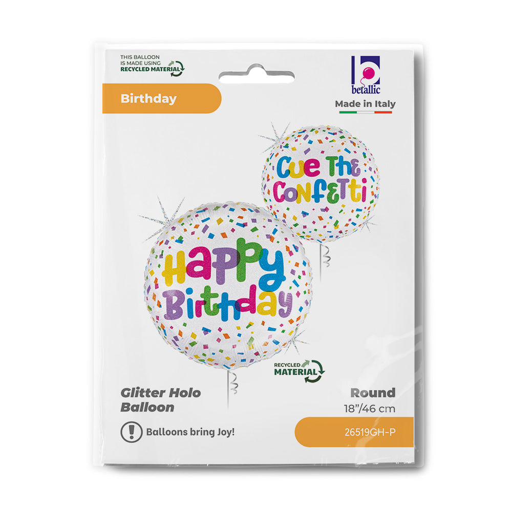 Μπαλόνι κονφετί 'Happy Birthday' 18"