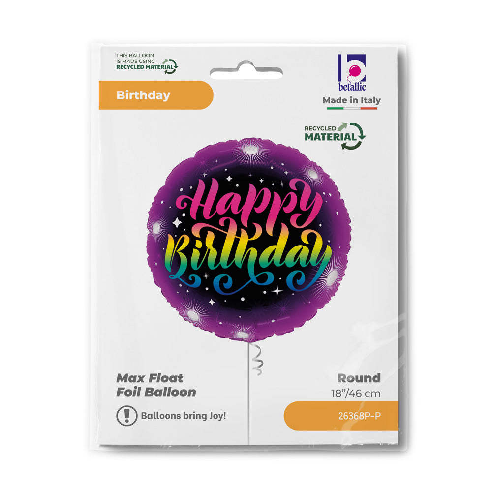 Μπαλόνι Neon Happy Birthday 18''