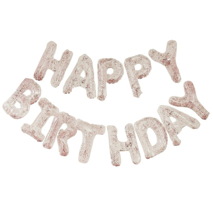 Μπαλόνια Happy Birthday Rosegold κομφετί (13 τεμ)
