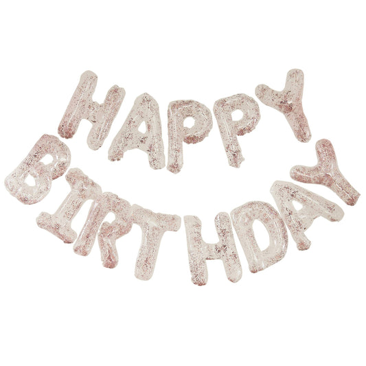 Μπαλόνια Happy Birthday Rosegold κομφετί (13 τεμ)