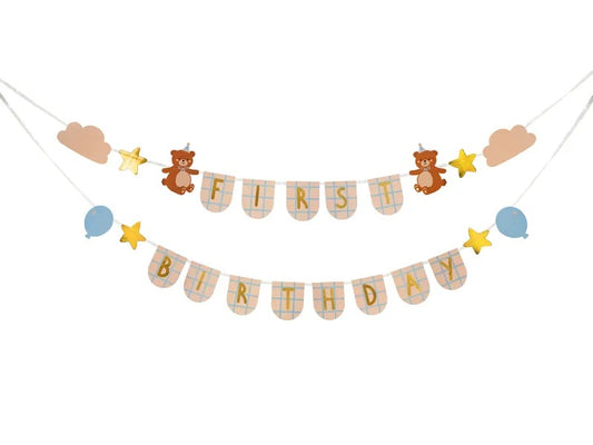 Μπάνερ 1st Birthday με αρκουδάκια 2.55m