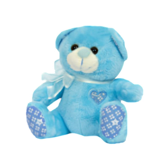 Μπλε Αρκουδάκι με φιόγκο 20cm