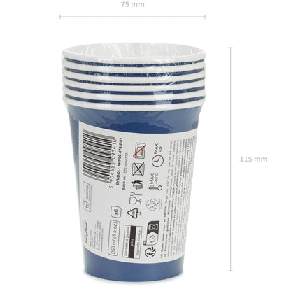 Μπλε Χάρτινα Ποτήρια (6 τεμ)